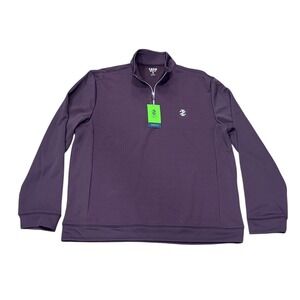 NEW Izod Golf Mens Hydrashield 1/4 Zip Long Sleeve Pullover UPF 50 Plum Medium